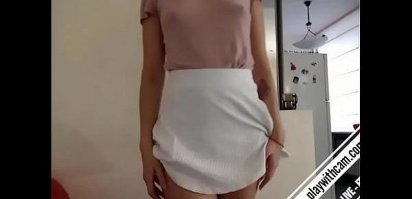  Can you guess what behind the skirt full video come playwithcam.com